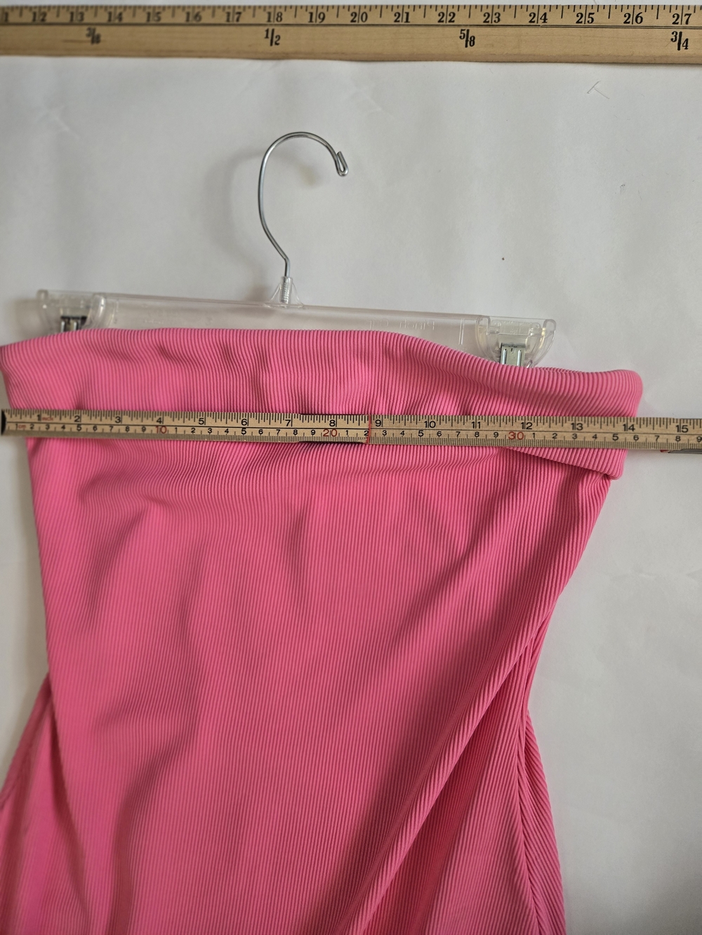 NWT Hot Pink Strapless Column Dress Cuffed Neckline Bodycon Women's Size Small - Picture 7 of 10